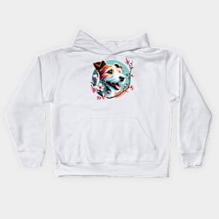 Parson Russell Terrier's Springtime Cherry Blossom Joy Kids Hoodie